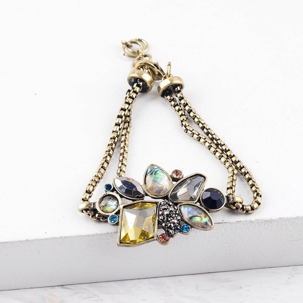 3x Boho Gold Floral Vintage Bracelets